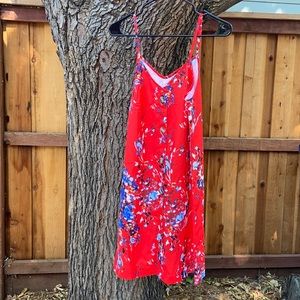 Red printed dress